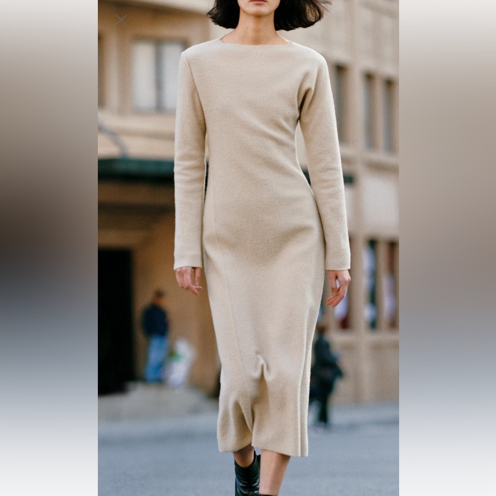 Zara Boucle Wool Dress ZW collection NWT